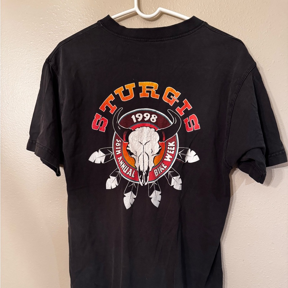 Vintage 1998 Sturgis Bike Week Henley Biker Tee Medium Motorcycle